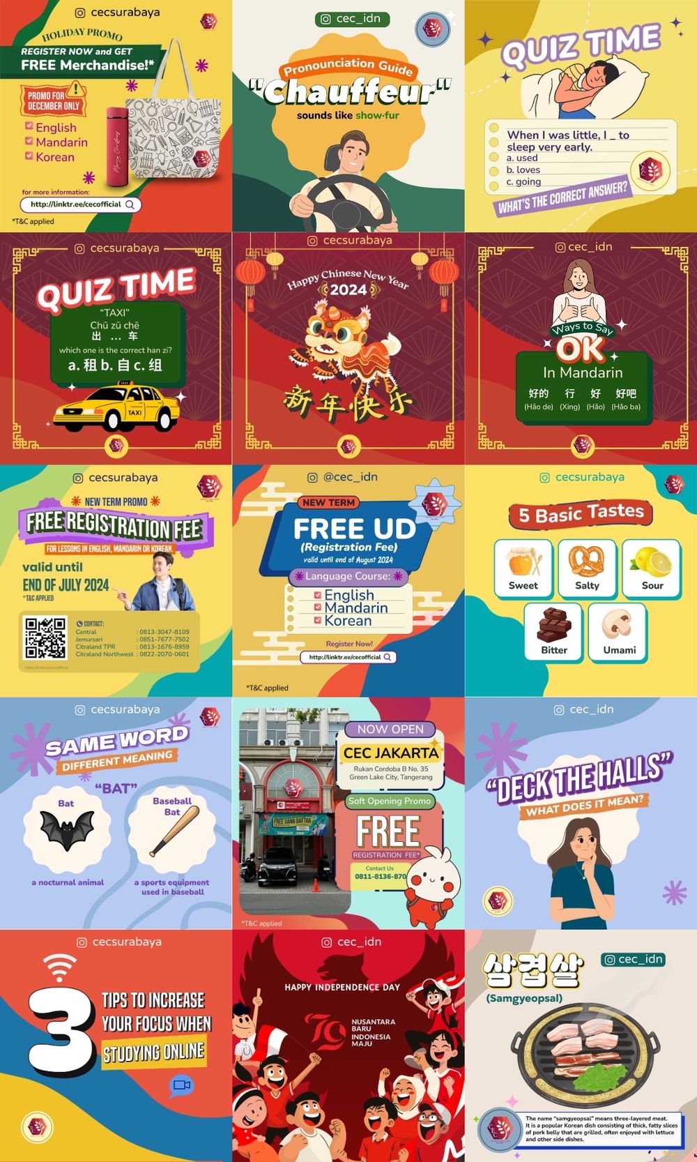 CEC Instagram grid