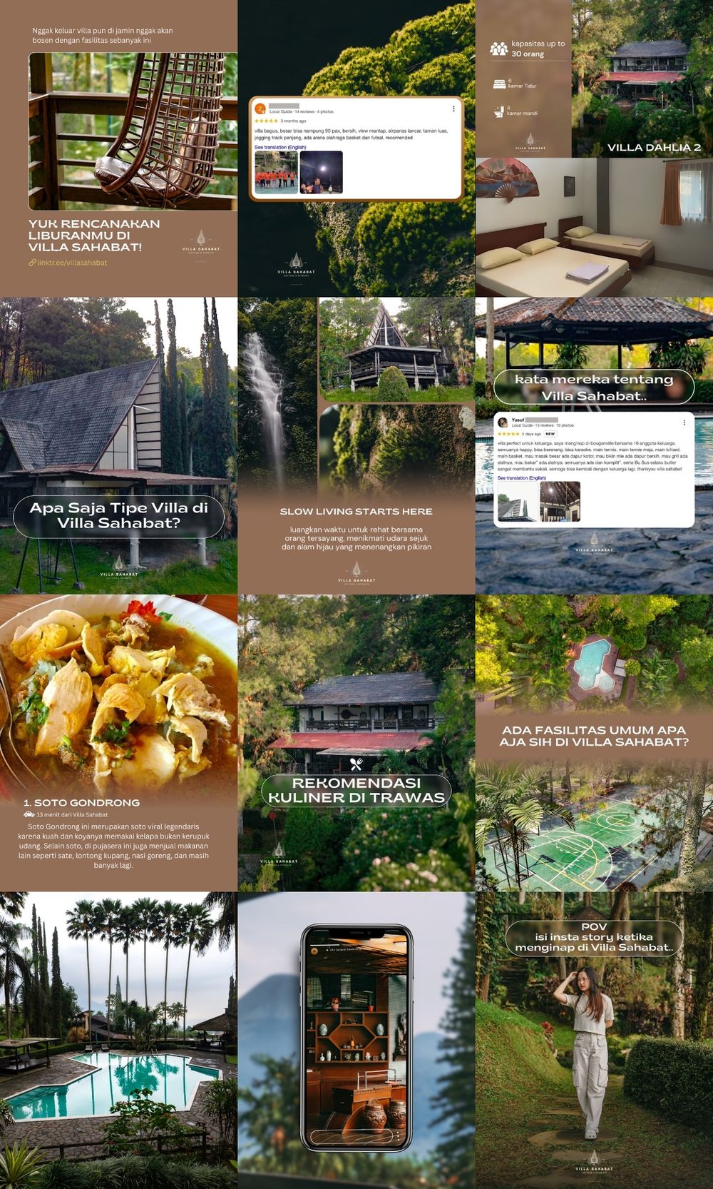 Villa Sahabat Instagram grid