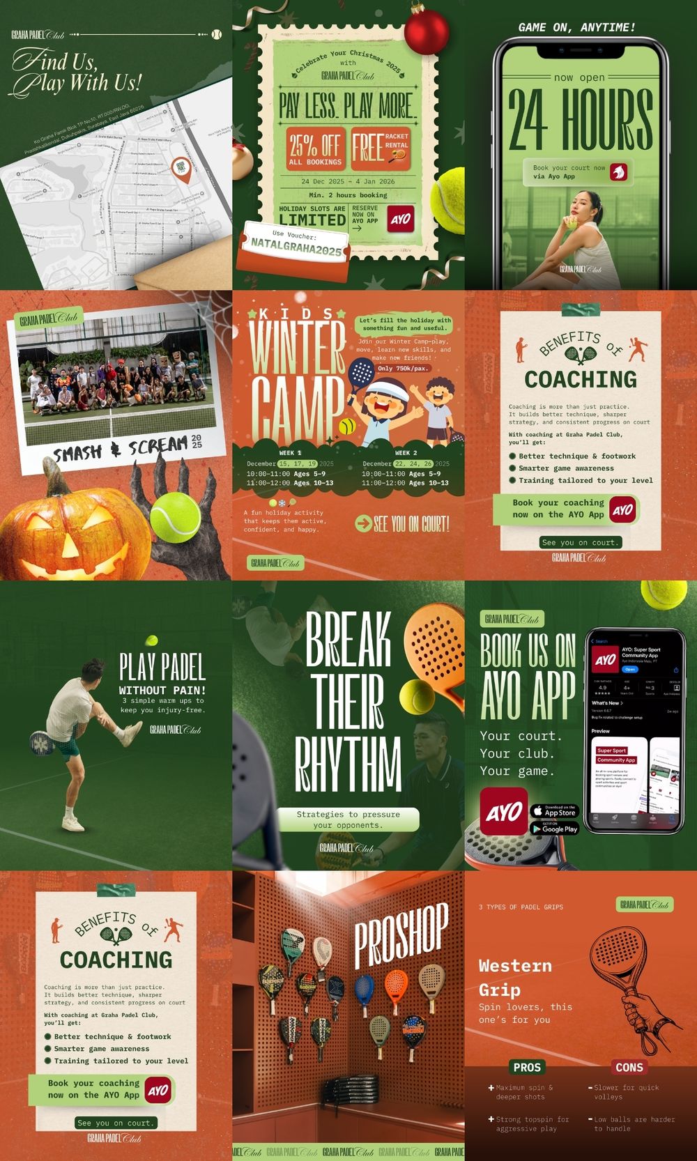 Graha Padel Club Instagram grid
